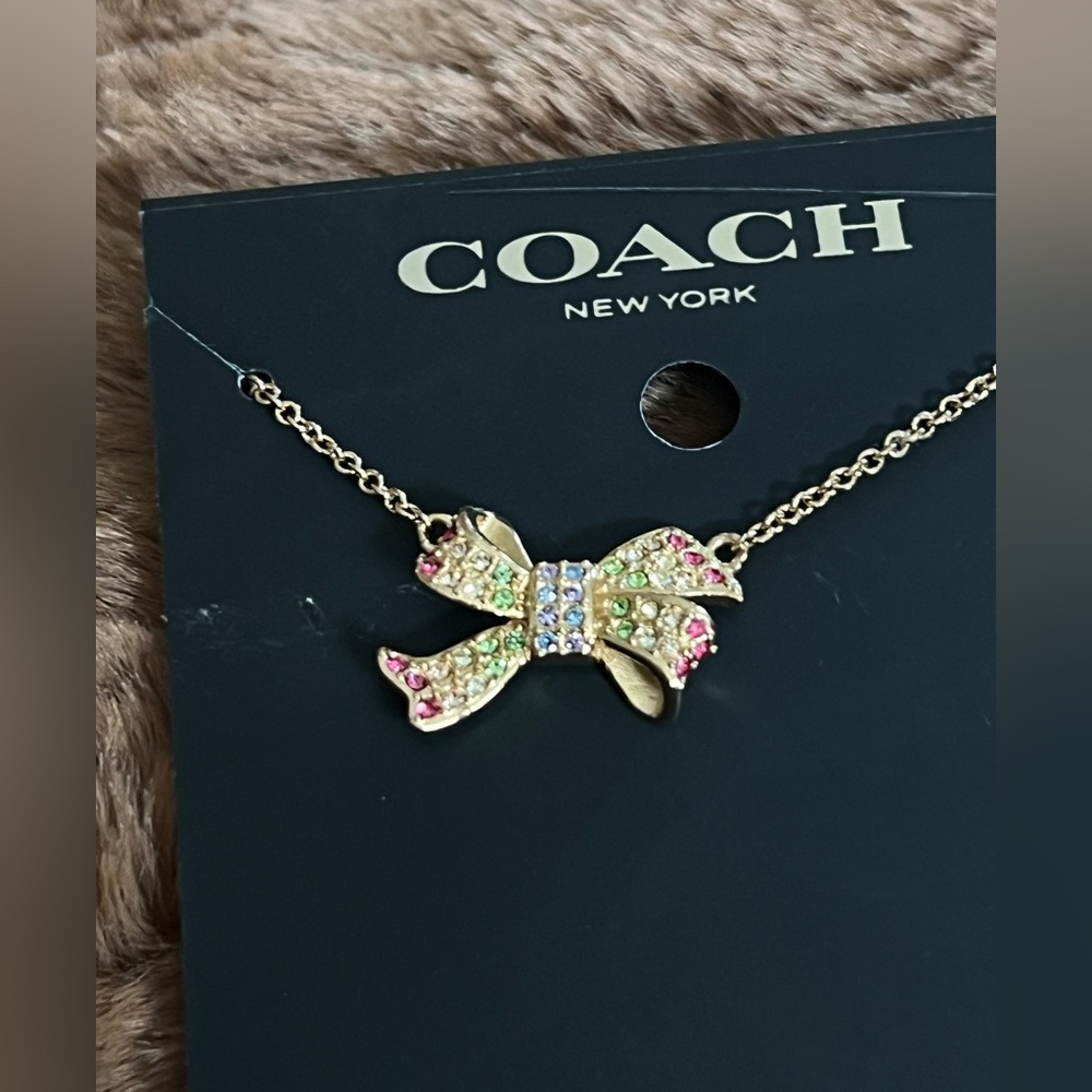 Coach Rainbow Bow Necklace - Picture 2 of 5